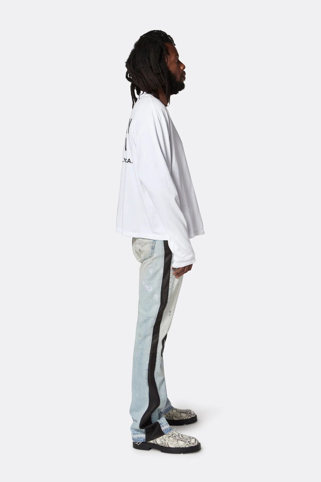 GALLERY DEPT. SOUVENIR L/S TEE English LOGO Basic Long Sleeve White S-XL Genuine Uniform Cylindrical No Side Seam Linen Cotton Fabric Garment Wash Preshrunk Correct Fit Correct Accessories